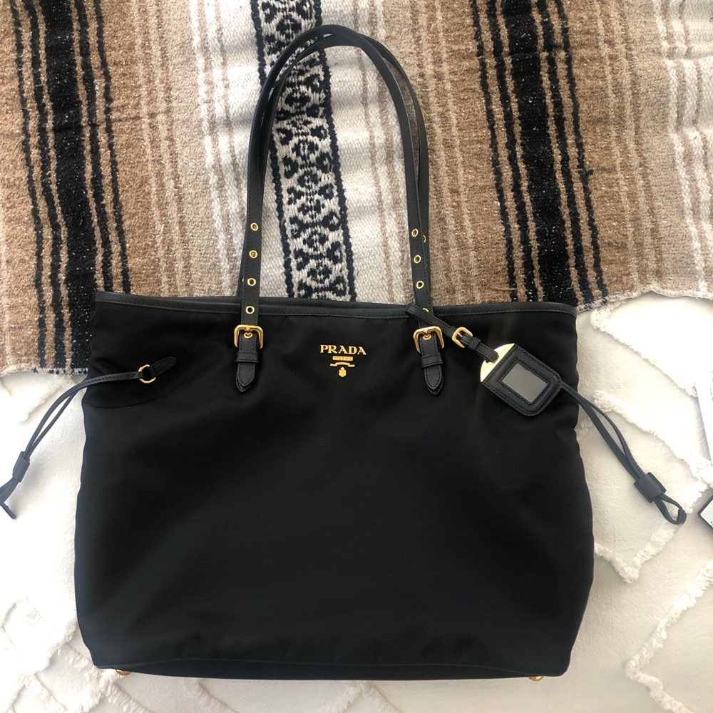 Prada Shopping Tessuto Saffian Tote Bag